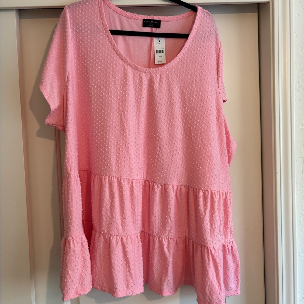 Lane Bryant Pink Ruffled Blouse